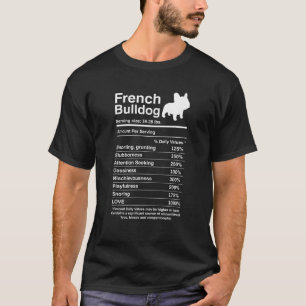 French Bulldog Facts Nutrition Funny Frenchie Love T-Shirt