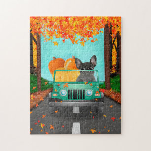 French Bulldog Fall Pumpkin Jigsaw Puzzle