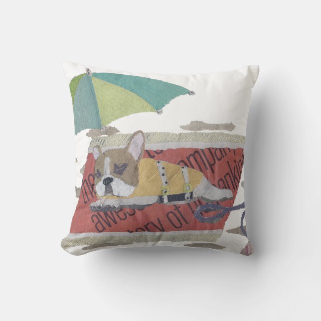 French Bulldog, Fawn Pie Frenchie, Colourful, Cushion (Front)