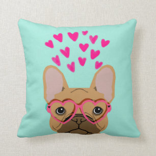 French Bulldog - fawn valentines love gift Cushion