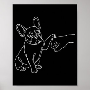 French Bulldog Fist Bump Frenchie Hand Poster