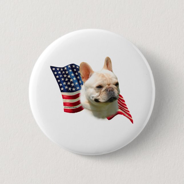 French Bulldog Flag 6 Cm Round Badge (Front)