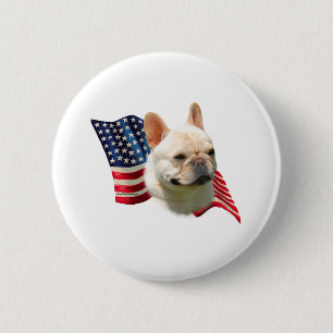 French Bulldog Flag 6 Cm Round Badge