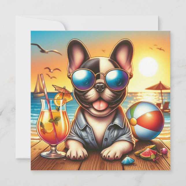 French Bulldog Flat Card (Front)