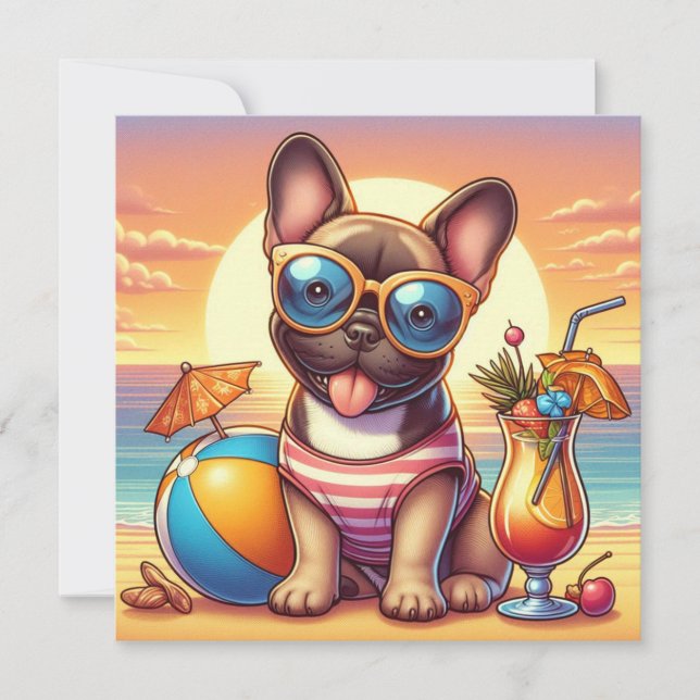 French Bulldog Flat Card (Front)