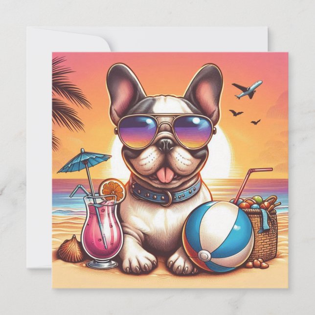 French Bulldog Flat Card (Front)
