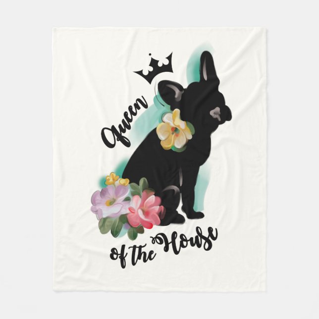 French Bulldog fleece blanket | MEDIUM (Front)