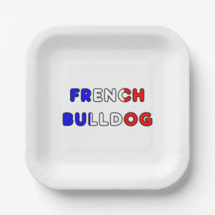 french bulldog flg in name paper plate