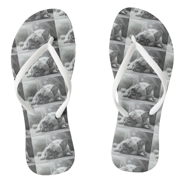 French Bulldog flip flops (Footbed)