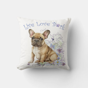 French Bulldog Floral Cushion
