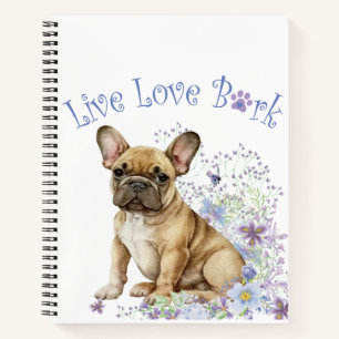 French Bulldog Floral Notebook