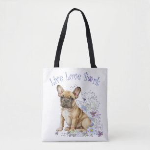 French Bulldog Floral Tote Bag