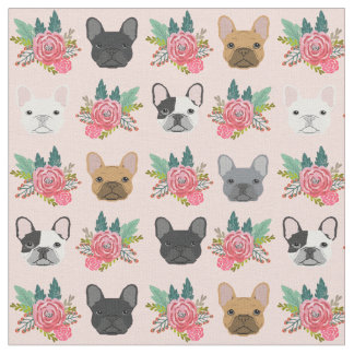 French Bulldog Florals Fabric