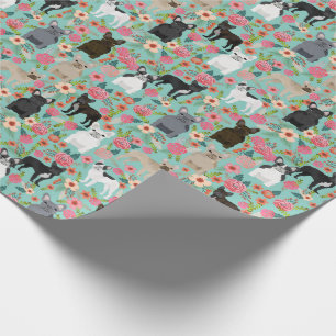 French Bulldog Florals Wrapping Paper