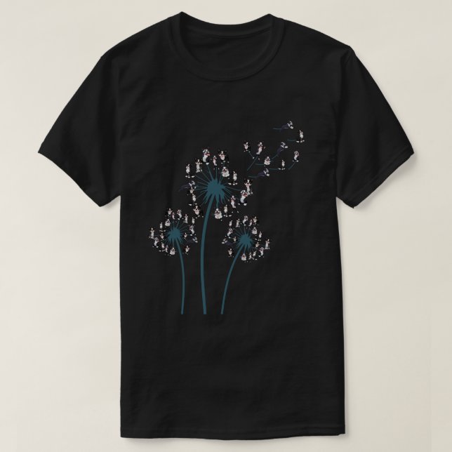 French Bulldog Flower Fly Dandelion Funny Dog Love T-Shirt (Design Front)