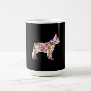 french bulldog flower pattern colourful dog gift coffee mug