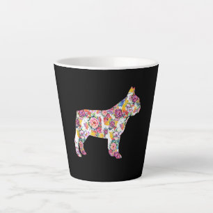 french bulldog flower pattern colourful dog gift latte mug