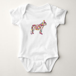 French Bulldog Flower Pattern Frenchie Bulldogs Baby Bodysuit