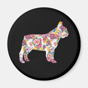 French Bulldog Flower Pattern Frenchie Bulldogs Magnet