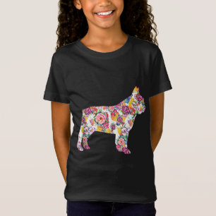 French Bulldog Flower Pattern Frenchie Bulldogs T-Shirt