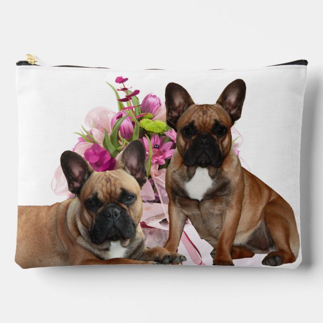 French Bulldog Flowers French Bulldog Celebration Accessory Pouch (Front)