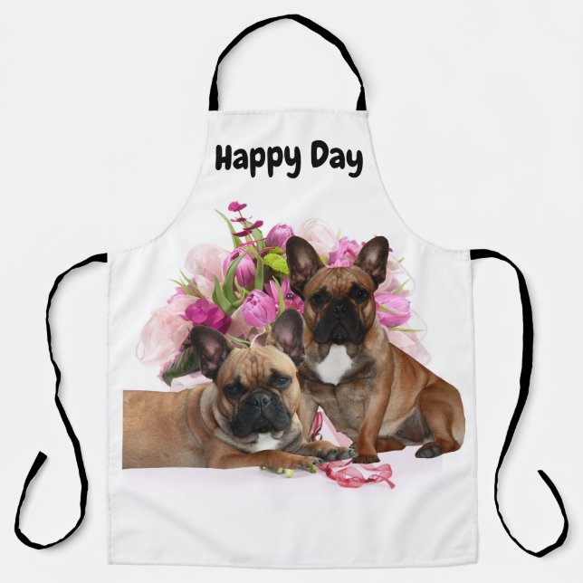 French Bulldog Flowers French Bulldog Celebration Apron (Front)