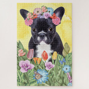 French Bulldog Flowers Jigsaw Puzzle