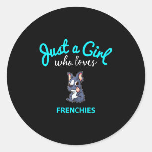 French Bulldog For Girls Kids French Bulldog Classic Round Sticker