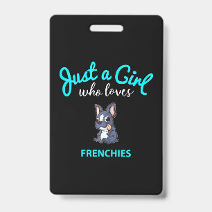 French Bulldog For Girls Kids French Bulldog ID Badge