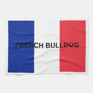 french bulldog France flag.png Tea Towel