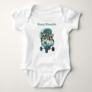 French Bulldog Französische Bulldogge Zwillinge Baby Bodysuit