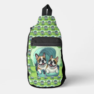 French Bulldog Französische Bulldogge Zwillinge Sling Bag