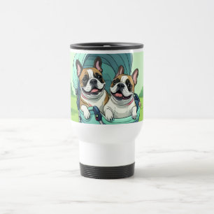 French Bulldog Französische Bulldogge Zwillinge Travel Mug