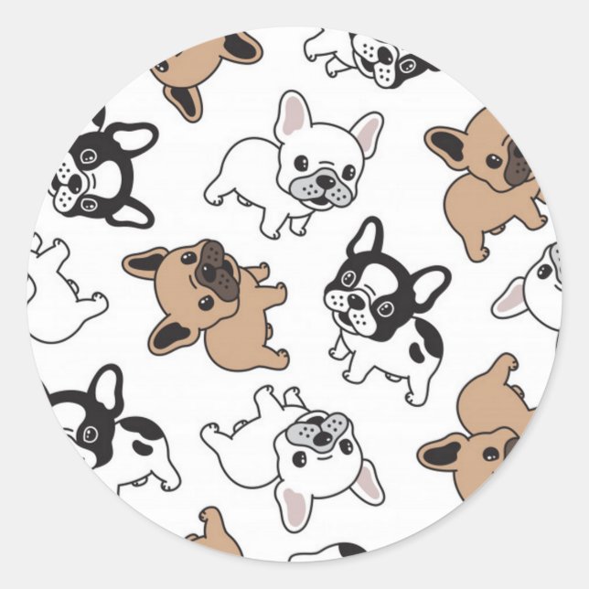 French Bulldog, Frenchie Accessories Classic Round Sticker (Front)