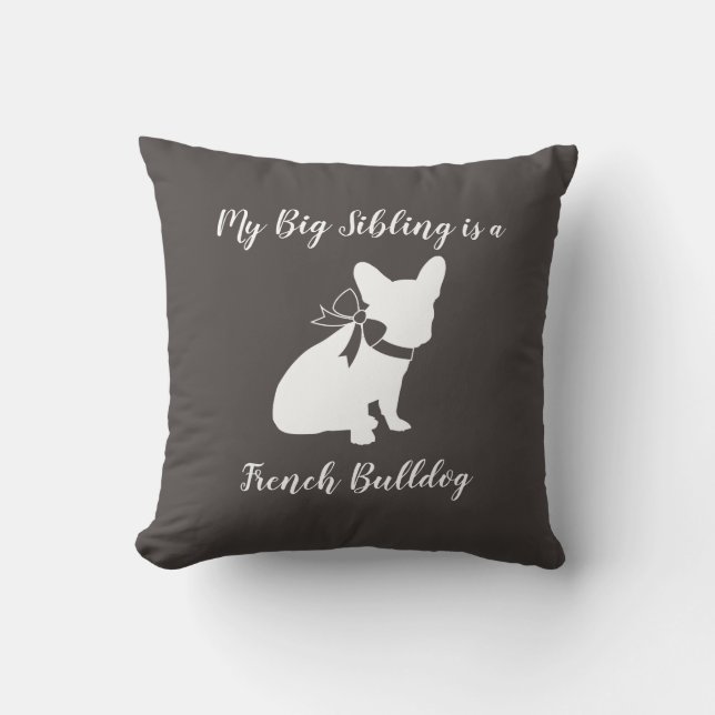 French Bulldog Frenchie Baby SHower Cushion (Front)