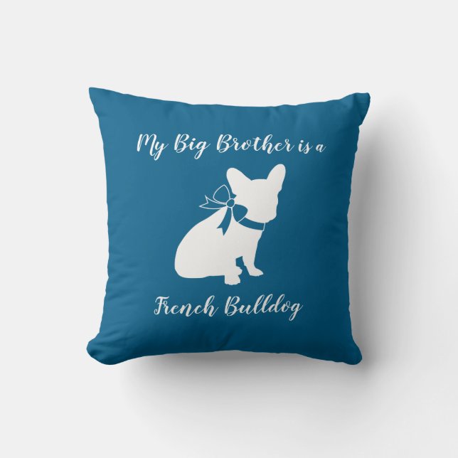 French Bulldog Frenchie Baby SHower Cushion (Front)