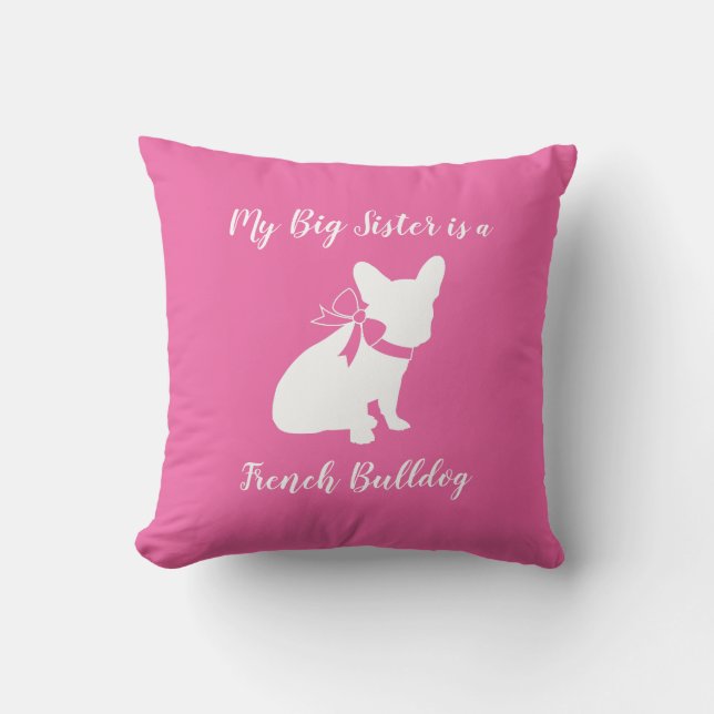 French Bulldog Frenchie Baby SHower Cushion (Front)