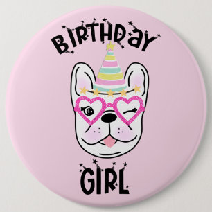 French Bulldog Frenchie Birthday Party Theme  6 Cm Round Badge