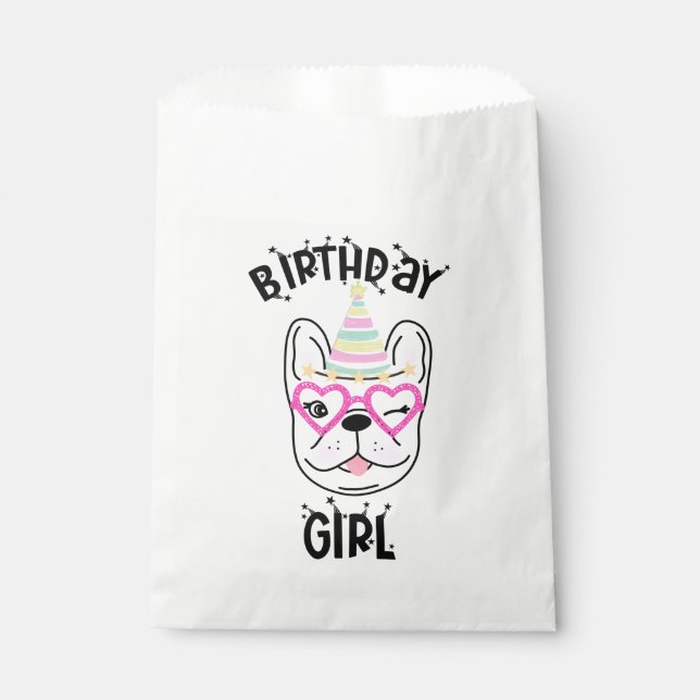 French Bulldog Frenchie Birthday Party Theme  Favour Bags (Front)