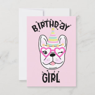 French Bulldog Frenchie Birthday Party Theme  Invitation