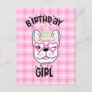 French Bulldog Frenchie Birthday Party Theme   Postcard