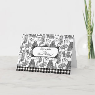 FRENCH BULLDOG Frenchie Black Toile Thank You Card