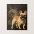 French Bulldog -Frenchie - Brown Plaid