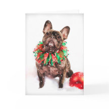 French Bulldog Frenchie Christmas Card
