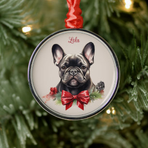 French Bulldog Frenchie Christmas Pet Memorial Dog Metal Tree Decoration