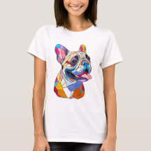 French Bulldog -Frenchie - colourful mosaic