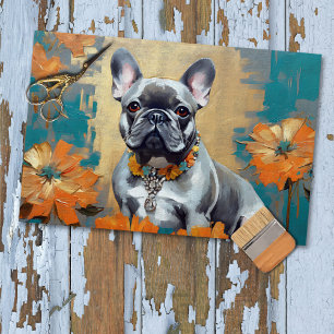 French Bulldog Frenchie  Decoupage Tissue Paper