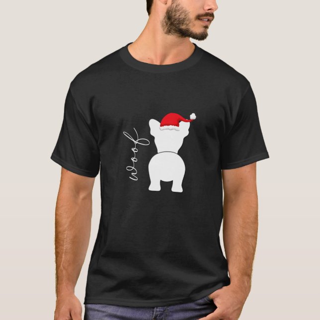 French Bulldog Frenchie Dog Christmas Santa Claus  T-Shirt (Front)