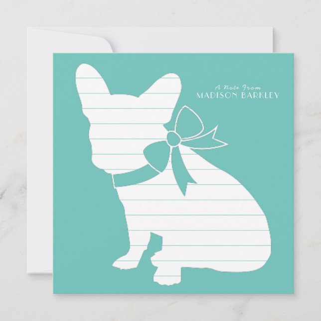 French Bulldog Frenchie Dog Puppy Frenchy Thank You Card (Front)