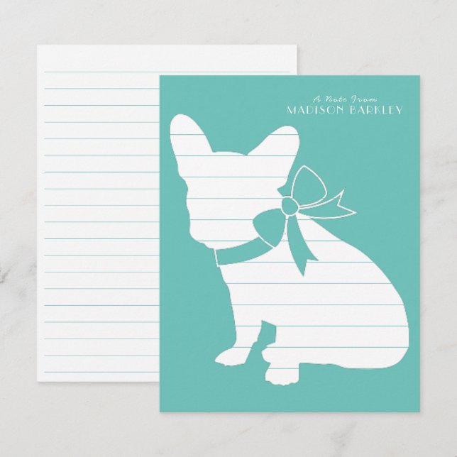 French Bulldog Frenchie Dog Puppy Frenchy Thank You Card (Front/Back)